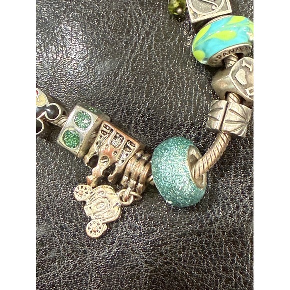 Pandora Sterling Silver 17 Disney Charm Bracelet Mickey Carriage Castle Mom 925 - Picture 5 of 7